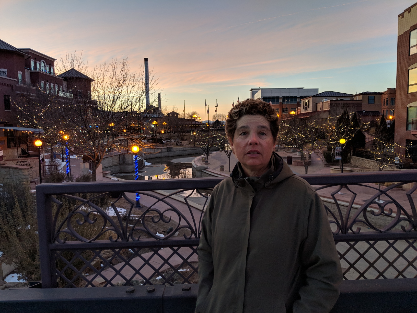 riverwalk at dusk.